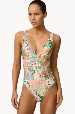 One Pieces^Monte u0026 Lou Simi Fit V One Piece Multi