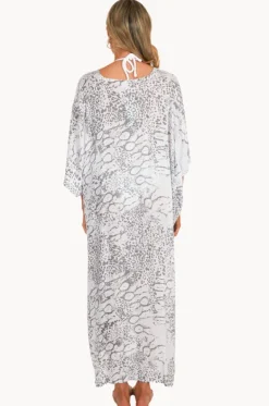 Overswim^Sundrenched Snake Animal Long Kaftan Grey