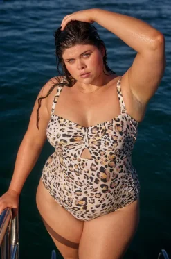 One Pieces^Capriosca Snow Bandeau One Piece Leopard