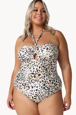 One Pieces^Capriosca Snow Bandeau One Piece Leopard