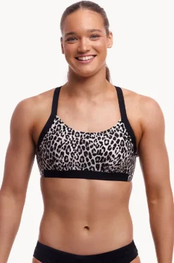 Bikini Tops^Funkita Snow White DD/E Cup Hold Steady Crop Animal