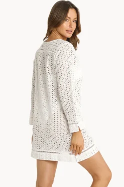 Overswim^Sunseeker Soho Broderie Cover Up WHITE