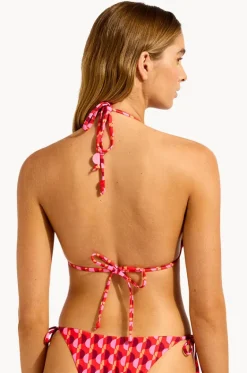 Bikini Tops^Seafolly Sorrento Reversible Longline Slide Tri Flame