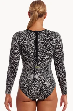 Rashies & Sunsuits^Funkita Space Signals Love Cover Sunsuit Black/white