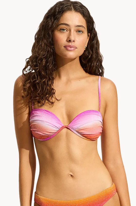 Bikini Tops^Seafolly Spectrum Ruched Split Wire Bra Hot pink