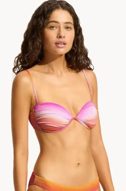Bikini Tops^Seafolly Spectrum Ruched Split Wire Bra Hot pink