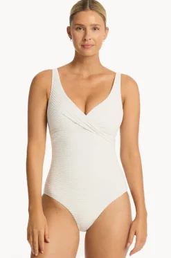 One Pieces^Sea Level Spinnaker Cross Front One Piece White