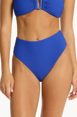 Bottoms^Sea Level Spinnaker Retro High Waist Pant Cobalt