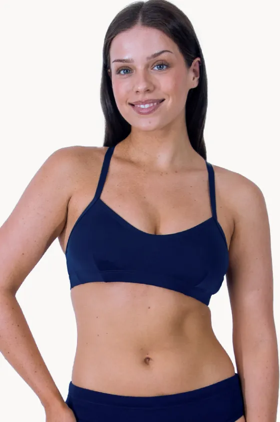 Bikini Tops^Base Swim Sports Crop Navy