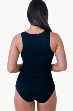 One Pieces^Base Swim Sports F/G Cup Zip Through One Piece Black