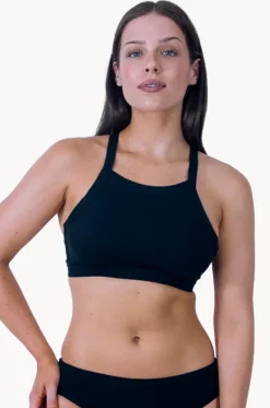 Bikini Tops^Base Swim Sports High Neck Crop BLACK
