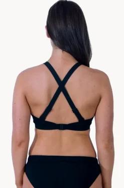 Bikini Tops^Base Swim Sports High Neck Crop BLACK