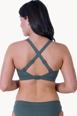 Bikini Tops^Base Swim Sports Multi Fit Crop Khaki