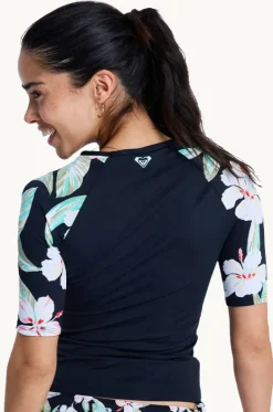 Rashies & Sunsuits^Roxy Spring Charming Short Sleeve Suntop BLACK