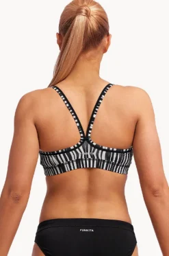 Bikini Tops^Funkita Stick Stack Sports Top Stick stack black/white