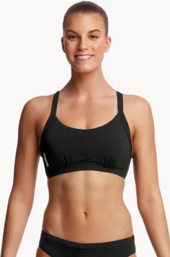 Bikini Tops^Funkita Still Hold Steady Crop Top Black