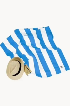 Towels|Towels^Dock And Bay Stripe Cabana Microfibre Towel Bondi blue