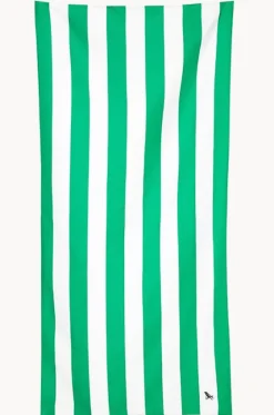 Towels|Towels^Dock And Bay Stripe Cabana Microfibre Towel Green cancun
