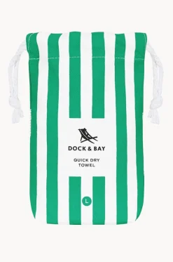 Towels|Towels^Dock And Bay Stripe Cabana Microfibre Towel Green cancun