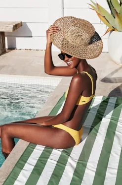 Gifts|Towels^Dock And Bay Stripe Cabana Microfibre Towel Olive