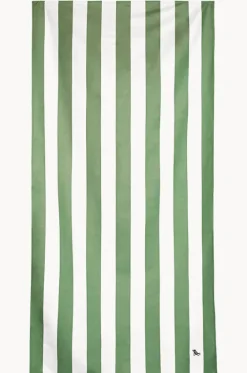 Gifts|Towels^Dock And Bay Stripe Cabana Microfibre Towel Olive