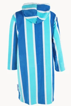 Towel Robes & Ponchos|Towel Robes & Ponchos^Back Beach Co Stripe Hooded Towelling Robe S/M Blue