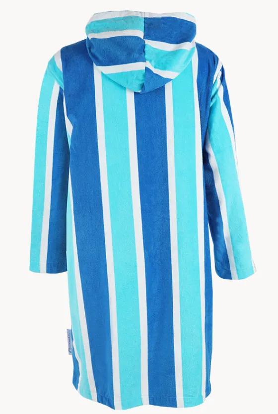 Towel Robes & Ponchos|Towel Robes & Ponchos^Back Beach Co Stripe Hooded Towelling Robe M/L Blue