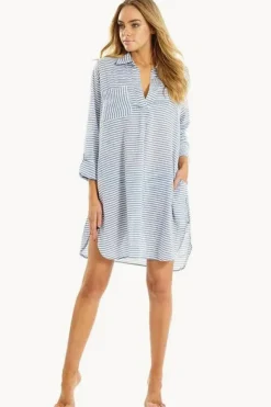 Tops^Sunseeker Stripe Painter Shirt Blue