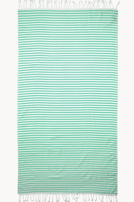 Travel|Towels^Havlu Stripey Turkish Towel Green