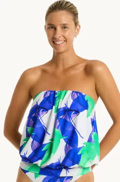 Tankini Tops^Sea Level Sublime Blouson Bandeau Tankini Separate Cobalt