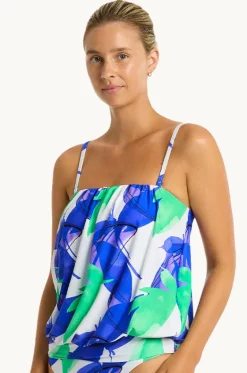 Tankini Tops^Sea Level Sublime Blouson Bandeau Tankini Separate Cobalt