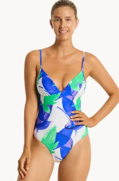 One Pieces^Sea Level Sublime Cross Back Tri One Piece Cobalt
