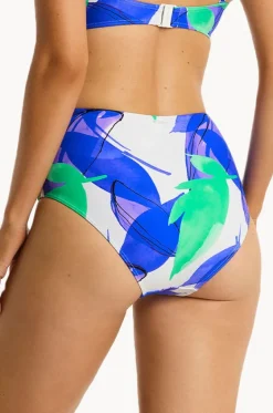 Bottoms^Sea Level Sublime Gathered High Waist Pant Cobalt