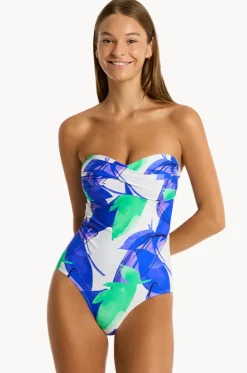 One Pieces^Sea Level Sublime Twist Bandeau One Piece Cobalt