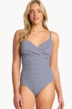 One Pieces^Sunseeker Summer Surf Twist Front One Piece Ink