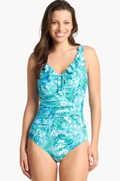 One Pieces^Sunseeker Sundance E/F Cup Frill Ruched One Piece Blue