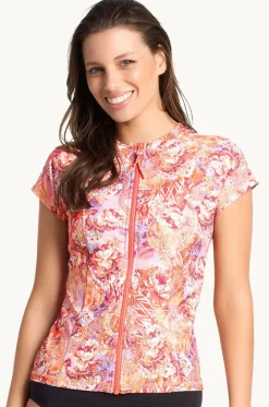 Rashies & Sunsuits^Sunseeker Sundance Short Sleeve Suntop Peach