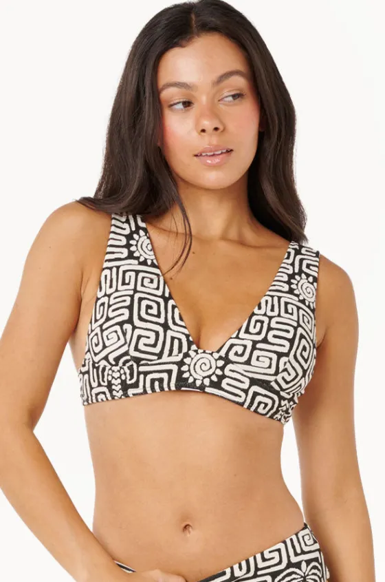 Bikini Tops^Rip Curl Sunset Jacquard Deep V Top BLACK