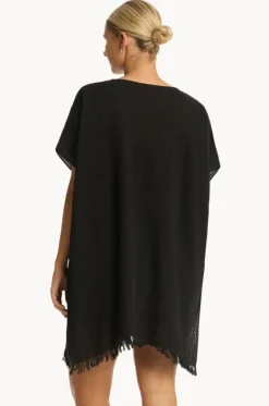 Overswim^Sea Level Sunset Kaftan Black