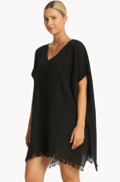 Overswim^Sea Level Sunset Kaftan Black