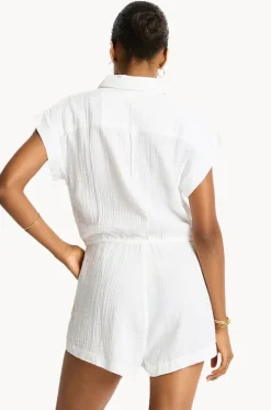 Playsuits^Sea Level Sunset Playsuit White