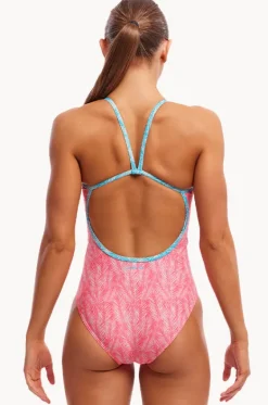 One Pieces^Funkita Sweet Releaf Single Strap One Piece Pink/white