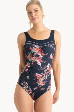 One Pieces^Poolproof Tabitha Ruched Scoop One Piece Navy