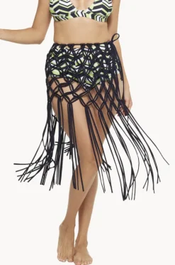 Sarongs^Togs Swimwear Tassel Long Sarong BLACK