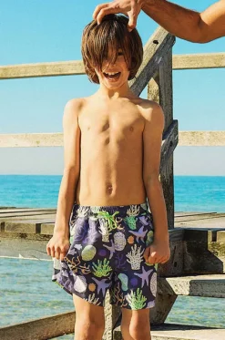 Boardshorts^Skwosh Teen Boys Coral Chaos Eco Short Charcoal