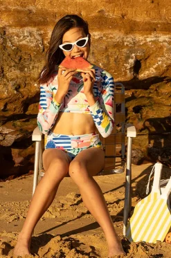Rashies & Sunsuits^Minihaha Teen Girls Camille Crop Suntop Set Multi
