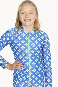 Rashies & Sunsuits^Babes In The Shade Teen Girls Clover Suntop Blue/white