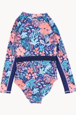 Rashies & Sunsuits^Minihaha Teen Girls Coco Floral Sunsuit Navy/Multi