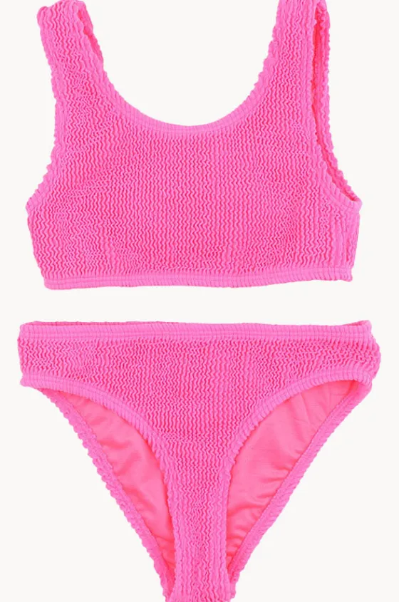 Bikini Sets^Minihaha Teen Girls Koa Crop Set Fluro pink