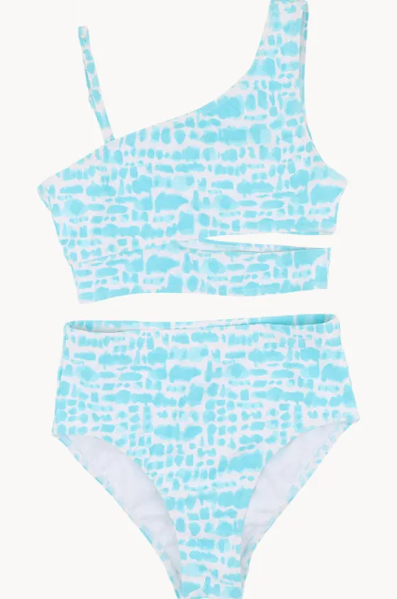 Bikini Sets^Minihaha Teen Girls Koa Print Crop Set Aqua